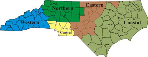 Regions Of Nc Map | Time Zones Map