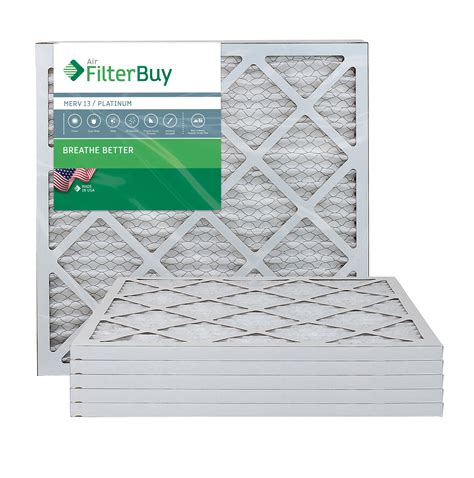 FilterBuy 20x20x1 MERV 13 Pleated AC Furnace Air Filter, (Pack of 6 ...