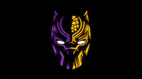 Purple and yellow Black Panther mask HD wallpaper | Wallpaper Flare