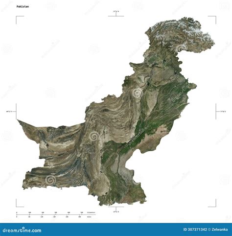 Pakistan Shape on White. High-res Satellite Stock Illustration ...