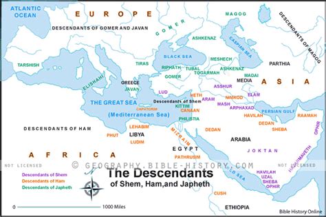 Discover Your Ancestral Roots: Explore the Map of Biblical Descendants | Kids Maps