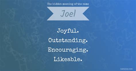 The hidden meaning of the name Joel | Namious