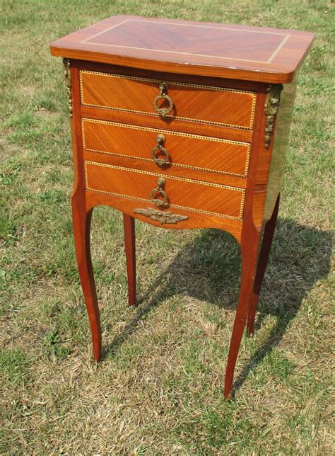 Antique French Louis XV style Side Table drawers Cabinet End