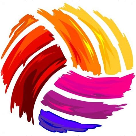 Painted Volleyball Logo | Vector Format | JPG EPS | Volleyball clipart ...