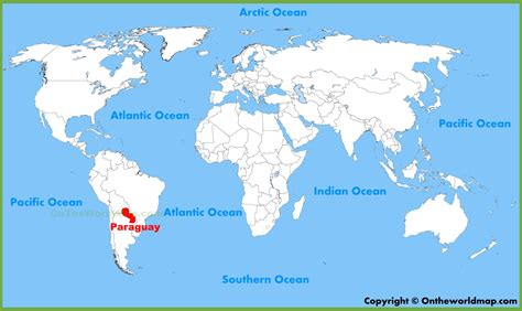 Paraguay location on the World Map - Ontheworldmap.com