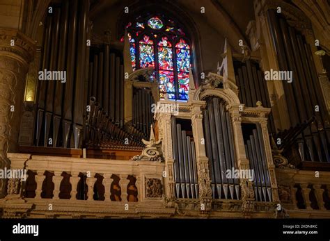 The organ in the Notre-Dame de Luxembourg (Notre-Dame Cathedral in Luxembourg Stock Photo - Alamy