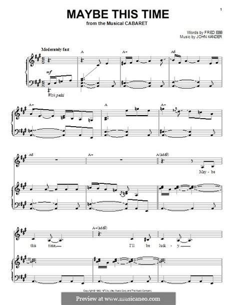 Maybe This Time (from Cabaret) by J. Kander - sheet music on MusicaNeo