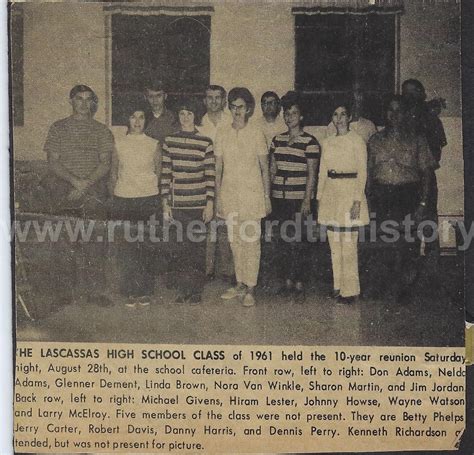 Lascassas Class of 1961 – Rutherford County Tennessee Historical Society