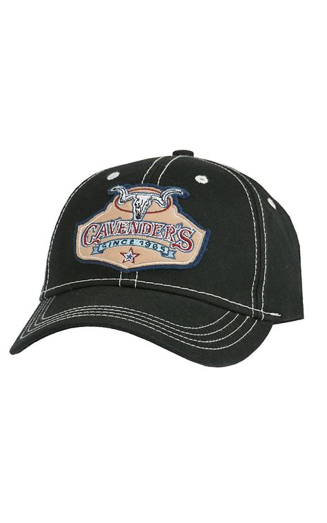 Cavender's Solid Black Canvas with Patch Logo Cap CAV001BLK | Cavender's | Cowboy hats, Mens ...