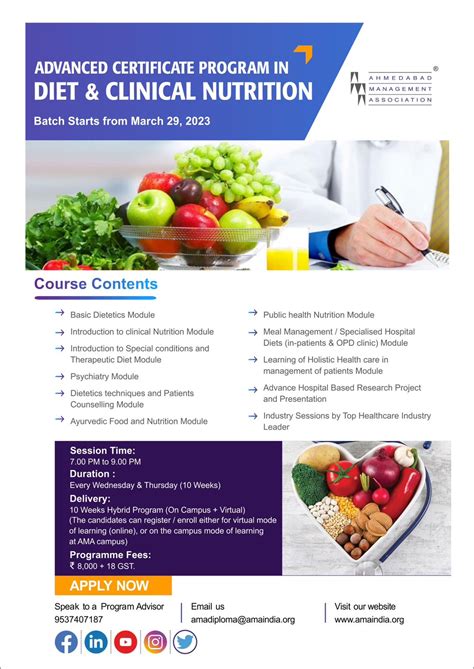 Advanced Certificate Program in Diet & Clinical Nutrition - Ahmedabad ...