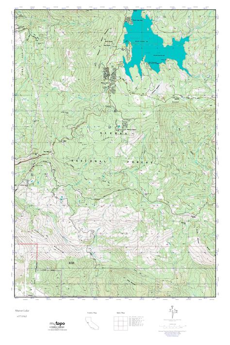 MyTopo Shaver Lake, California USGS Quad Topo Map