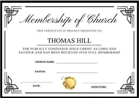 CHURCH MEMBERSHIP CERTIFICATE Template | PosterMyWall