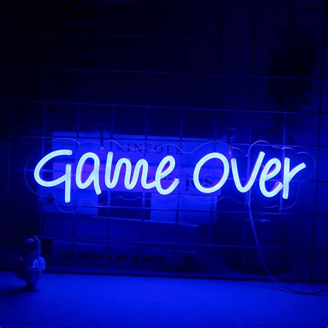 Buy Ineonlife Game Over Neon Signs LED Gamer Gift Sign Decor for Wall ...