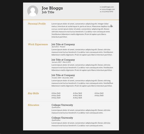 10 Free Professional HTML & CSS CV/Resume Templates If you like this cv ...