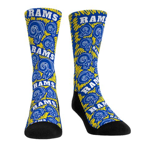 Los Angeles Rams Socks - Throwback Logo Sketch - NFL Socks - Rock 'Em Socks