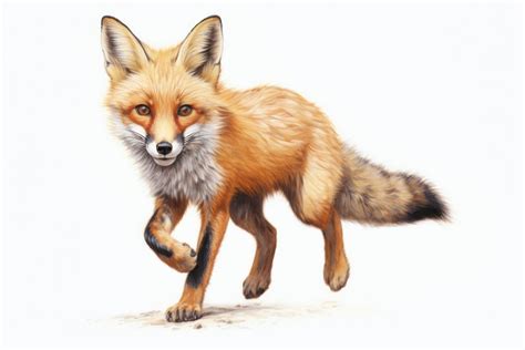 Running fox wildlife drawing animal. | Free Photo Illustration - rawpixel