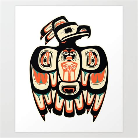 Thunderbird Northwestern Native American Art Print by lifeshirts | Society6