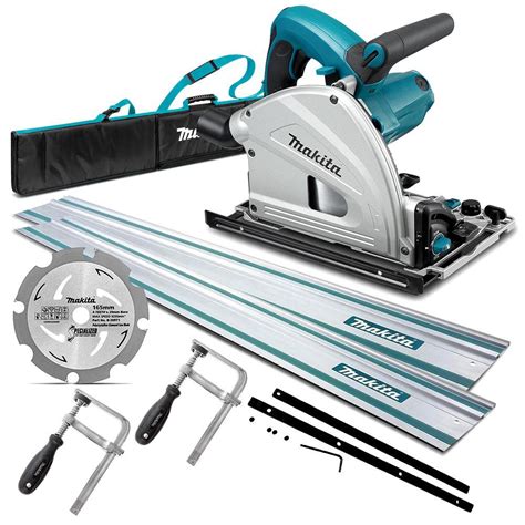 Makita SP6000JT2X 1300W 165mm (7") Plunge Cut Circular Track Saw with 2 ...