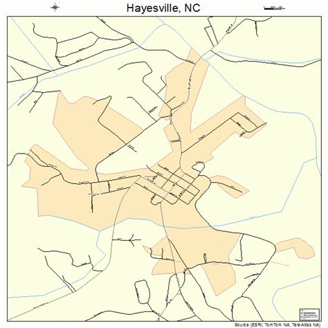 Hayesville North Carolina Street Map 3730280