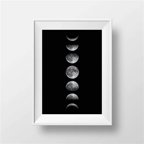 Moon Phase Print Moon Phase Wall Art Moon Phases Art - Etsy