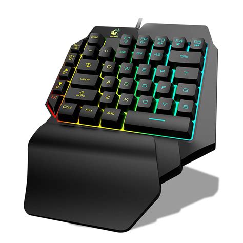 One Handed Keyboard, TSV One-Handed Mechanical Gaming Keyboard RGB LED Backlit Portable Mini ...