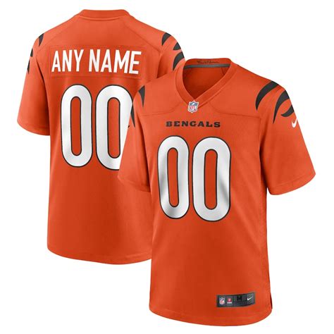 Cincinnati Bengals Nike Game Alternate Jersey - Orange - Custom - Mens