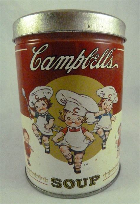 Vintage Campbell's Soup Kids Red Label Tin Can With Lid | Vintage tins, Vintage packaging ...