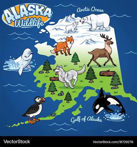 Alaska Map Cartoon