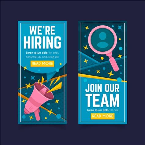 We are hiring vertical banners | Free Vector