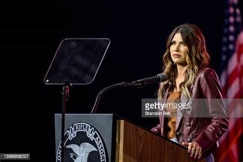 South Dakota Gov. Kristi Noem speaks during the National Rifle... News ...