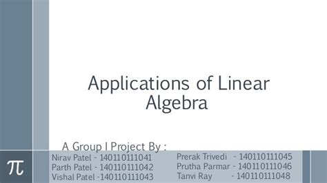 Applications of linear algebra