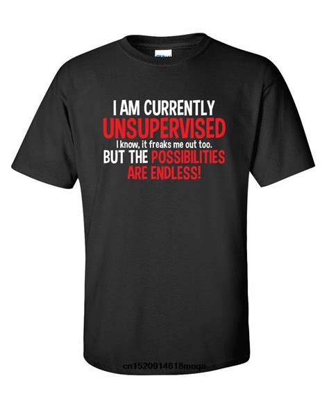 Gildan funny t shirts I Am Currently Unsupervised Funny Men Short ...