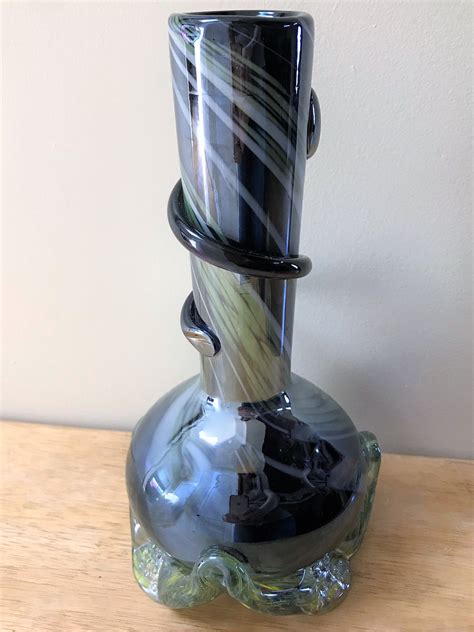 9" Bold Thick Soft Glass Water Bong w/14mm Glass Downstem Slider Piece