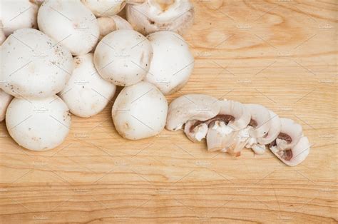 White button mushrooms sliced containing food, fresh, and mushroom | Food Images ~ Creative Market