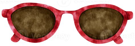 Red Sunglasses in watercolor for Summer fashion item Element 9787997 PNG