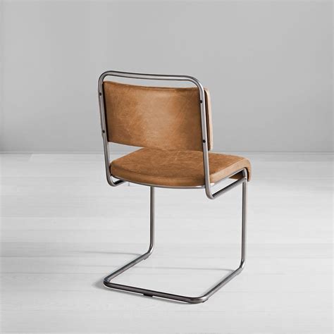 Industrial Cantilever Leather Dining Chair | west elm Australia