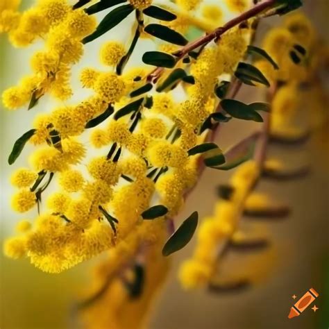 Close-up photo of acacia flowers