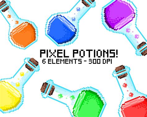 Pixel Potions Clip Art Set Game Assets Pixel RPG Art Game - Etsy