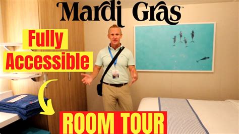 Carnival Mardi Gras Interior FULLY ACCESSIBLE STATEROOM Single Side Approach. Cabin #10325 - YouTube