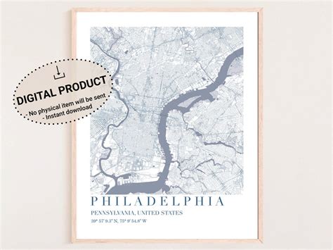 Philadelphia Map, Philadelphia Map Poster, Philadelphia Map Print ...