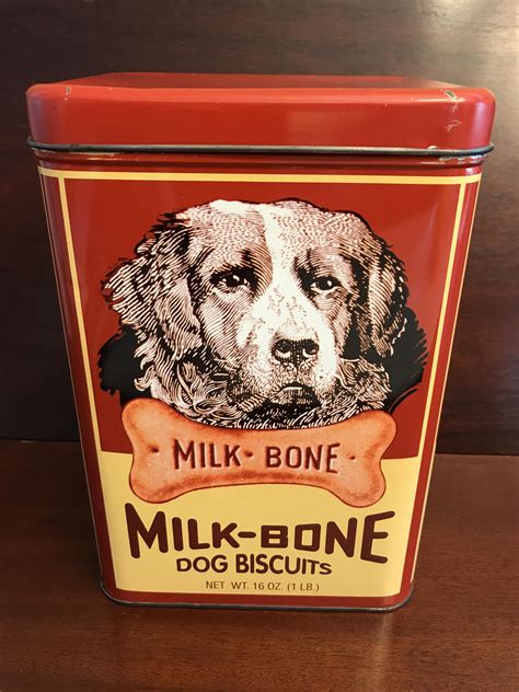 Vintage Milkbone Tin, Dog Biscuit Tin, Milk-Bone Tin, Dog Treat Storage Container, Gift for Dog ...