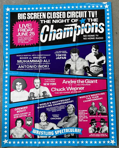 ALI, MUHAMMAD-ANTONIO INOKI & CHUCK WEPNER-ANDRE THE GIANT CLOSED CIRC ...