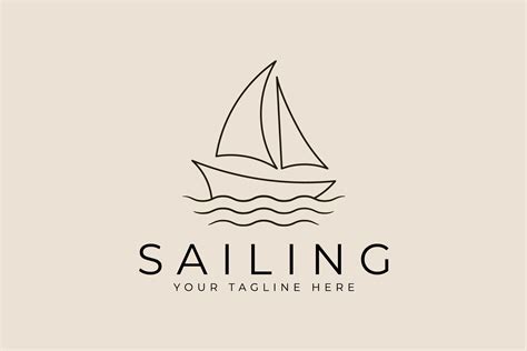 Sailing Ship Logo, Icons, with Line Art Graphic by Sypit08 · Creative Fabrica