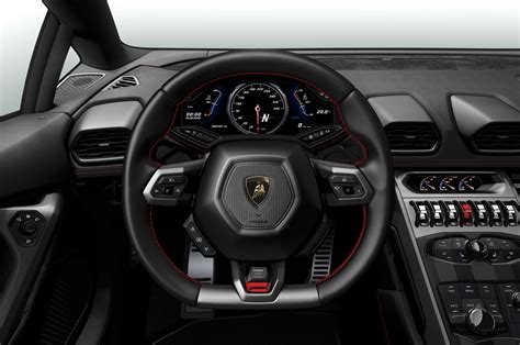 black, Lamborghini, gray, 1080P, Interior, Salon, wheel, steering ...