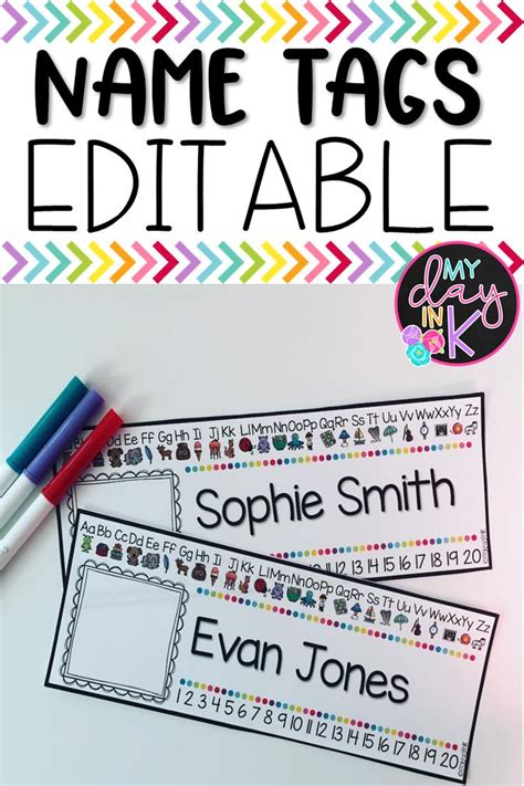 Editable Name Tags | Preschool names, Name tag for school, Classroom labels