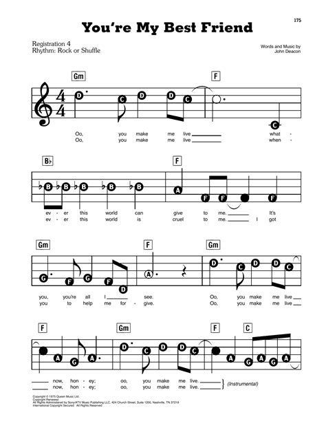 You're My Best Friend by Queen Sheet Music for E-Z Play Today at Sheet ...