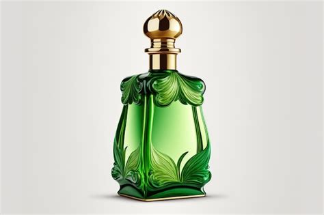 Premium Photo | Green perfume bottle isolated on a white backdrop