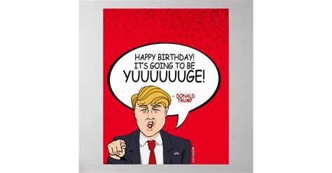 Donald Trump Greeting - Happy Birthday -.png Poster | Zazzle.com