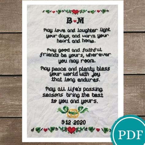 Irish Wedding Blessing Cross Stitch Pattern Digital Download | Etsy