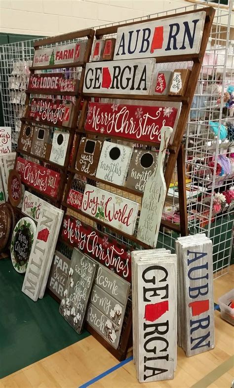 Pin by Tara Koors on Christmas signs | Craft fair booth display, Craft booth displays, Craft ...